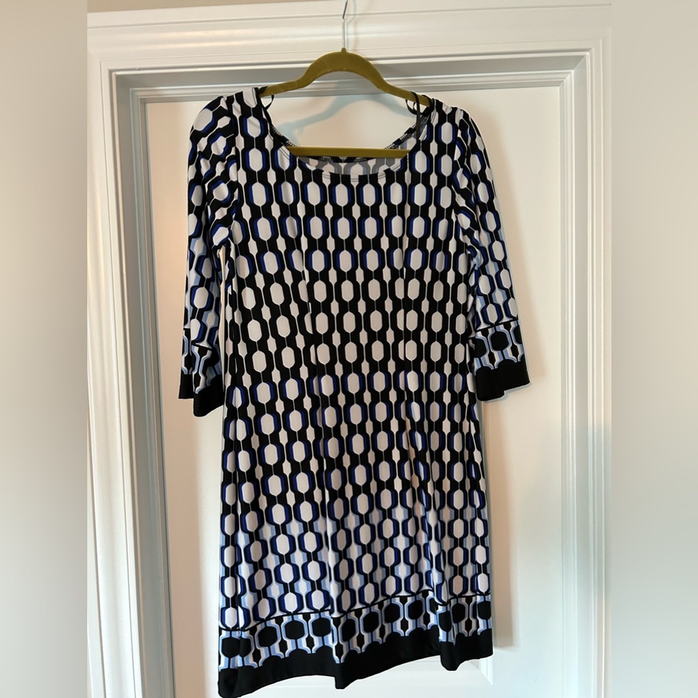 Blue and black dress